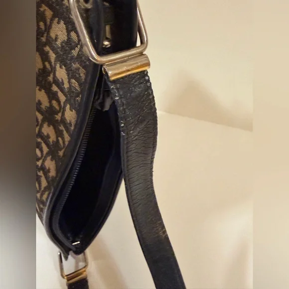 Dior Vintage Canvas Logo and Blue Leather Bag EUC Including 2 Pouches - Picture 14 of 15